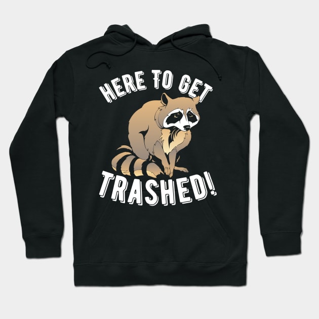 Raccoon Here To Get Trashed! Hoodie by Caring is Cool